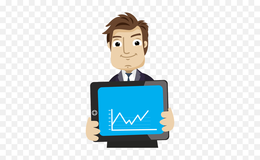 Businessman Cartoon Showing Graph Tab - Transparent Png Video Ad Gigs On  Fiverr,Tab Png - free transparent png images 