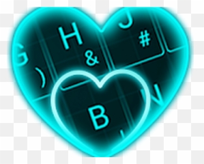 Download Live Neon Blue Heart Keyboard Theme 67 - Heart Png,Blue Heart Png