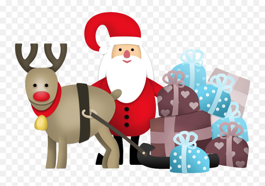 Santa Claus And Christmas Reindeer Clipart Free Download - L Cuento Rodolfo El Reno Png,Santa And Reindeer Png