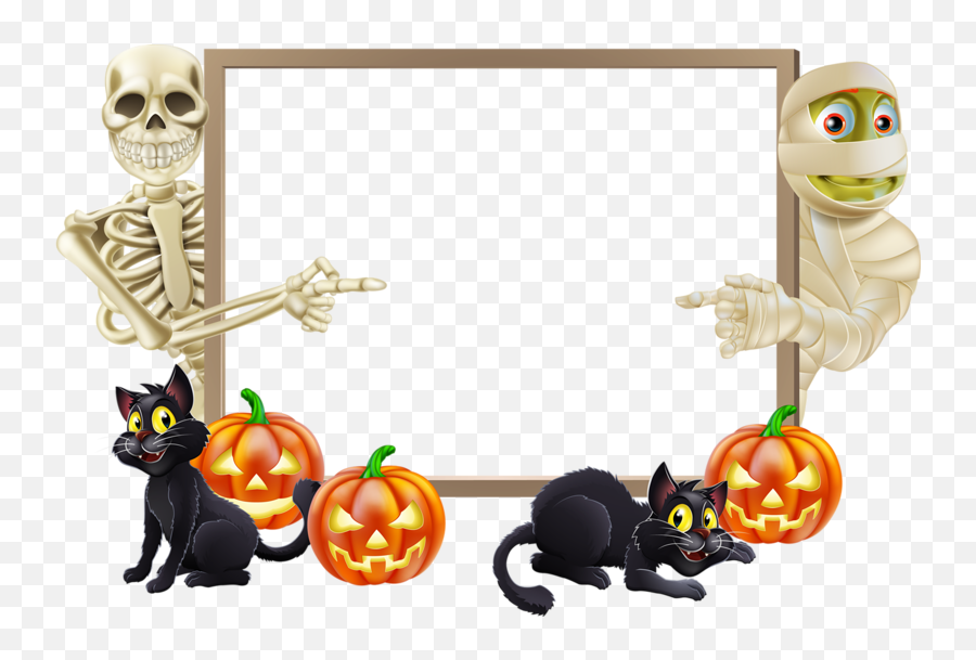 Halloween Landscape Trick - Ortreating Clip Art Frame Png Halloween Frame Png Transparent,Trick Or Treat Png