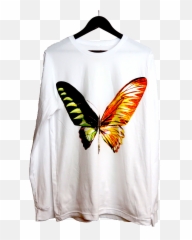 Download Playboi Carti Butterfly Long - White Sleeve Shirt png