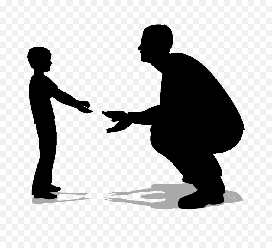 Conversation Clipart Father And Son - Silhouette Father And Father Talking To Son Silhouette Png,Father And Son Png