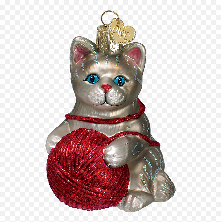 Download Grey Kitten Ornament With Ball 2196027 - Png Christmas Day,Ball Of Yarn Png