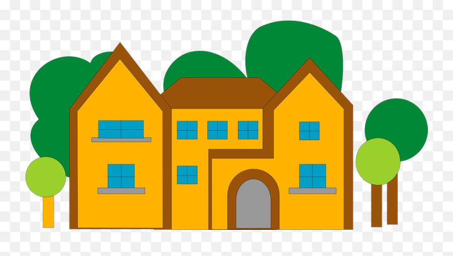School Vector Png - House Home Large Free Vector Graphic On Short Building Clipart,Building Clipart Png