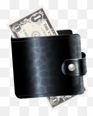 Dollar One Wallet Black Handbag - Black Wallet Clipart Png,One Dollar Png