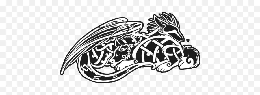 Celtic Dog And Dragon Tattoo Design - Celtic Tribal Tattoo Drawings Png,Dragon Tattoo Transparent