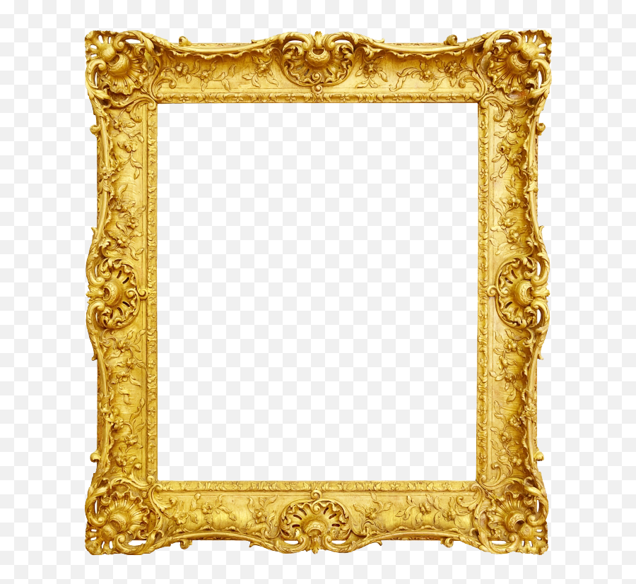 Download Antique Picture Frame Gold - Gold Picture Frame Vintage Png,Gold Frame Transparent Background