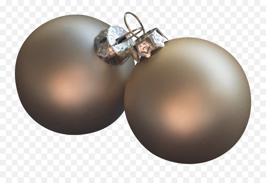 Two Golden Christmas Balls Png - Solid,Christmas Balls Png