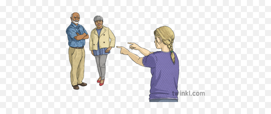 Older Couple People Time Travelling Planit - Person Pointing At Other Person Png,People Pointing Png