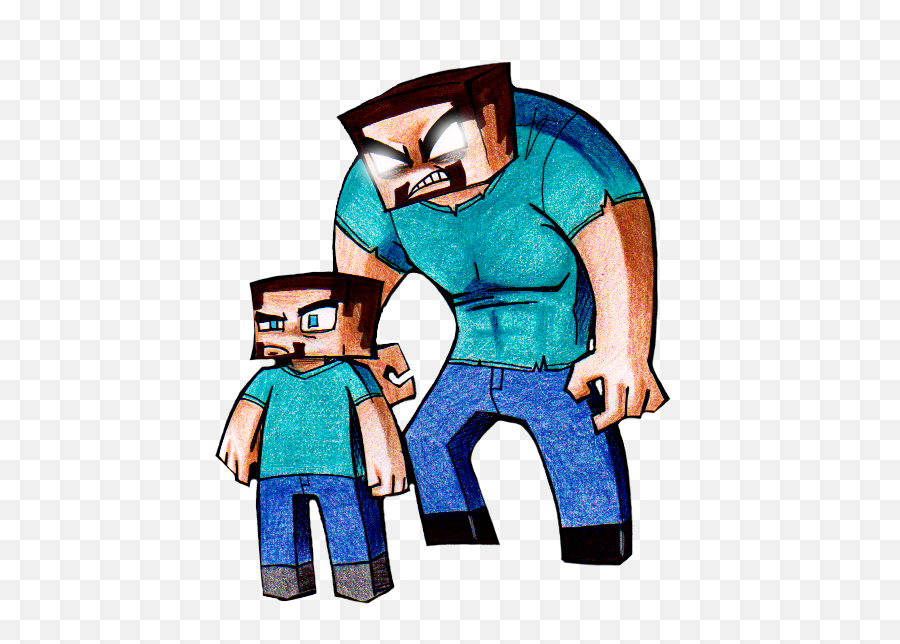 Steve And Herobrine By Cageyshick05 - Herobrine Cageyshick Deviantart Png,Herobrine Transparent