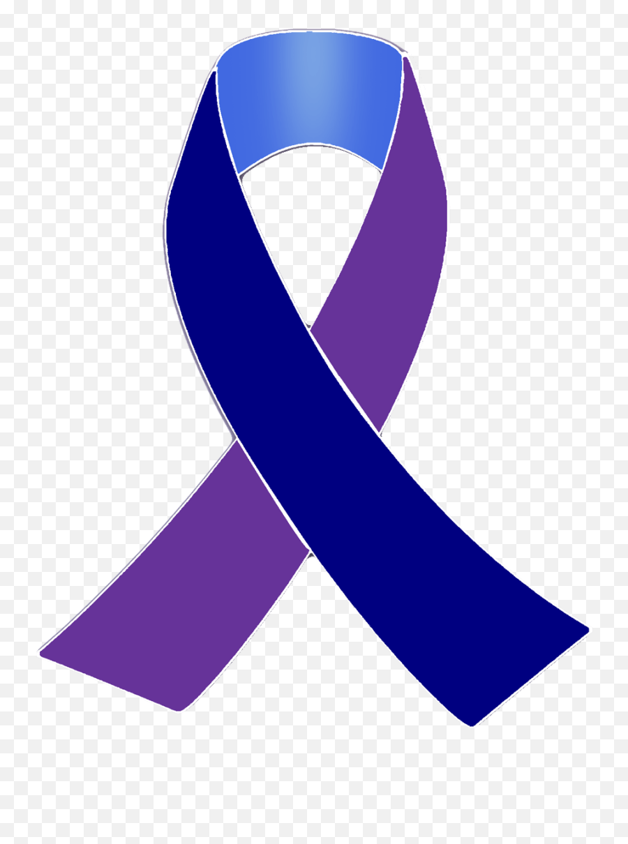 Navy Blue And Purple Awareness Ribbon - Purple And Blue Ribbon Png,Blue Ribbon Transparent