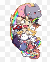 Meowth Felyne Jiji Luna Skitty And - Hello Kitty Nyan Cat Png,Meowth Transparent