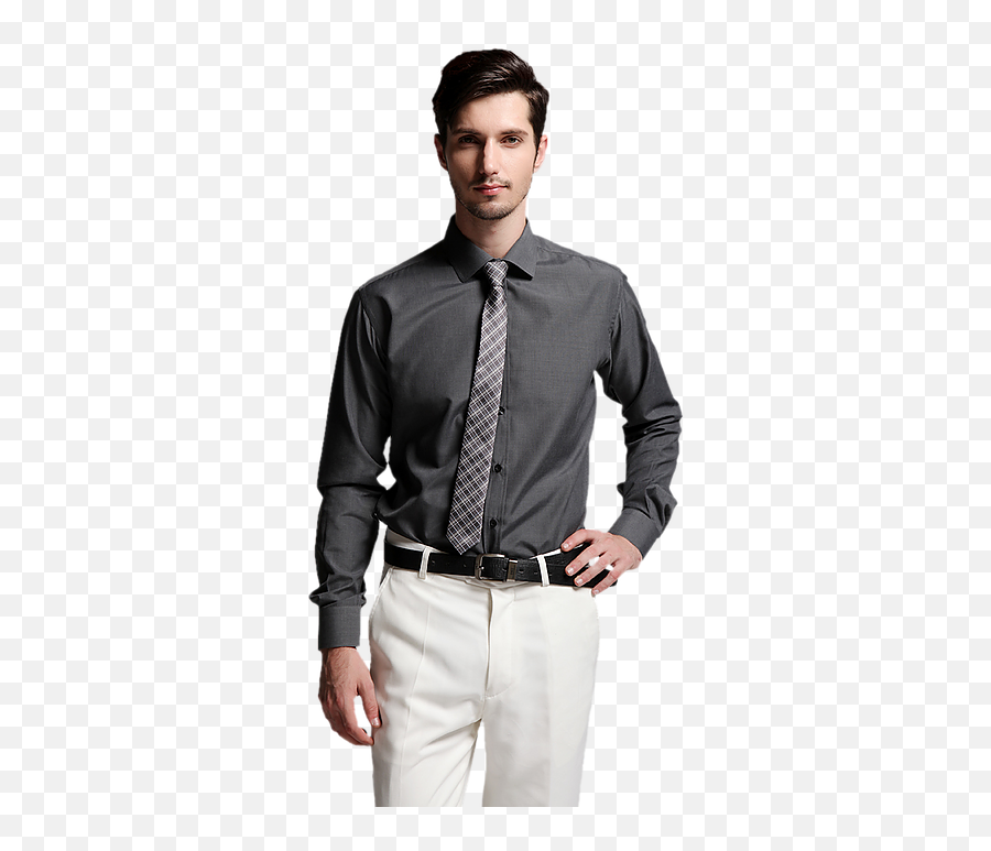 Men Dark Grey Shirt With Tie - Tie For Dark Grey Shirt Png,Gray Shirt Png