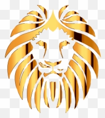 Lion Head Clipart No Background - Transparent Gold Logo Png