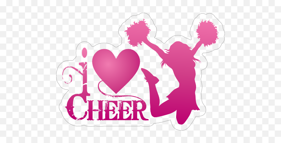 Pink I Love Cheerleading Sticker - Cheerleading Stickers Png,Love Pink Icon