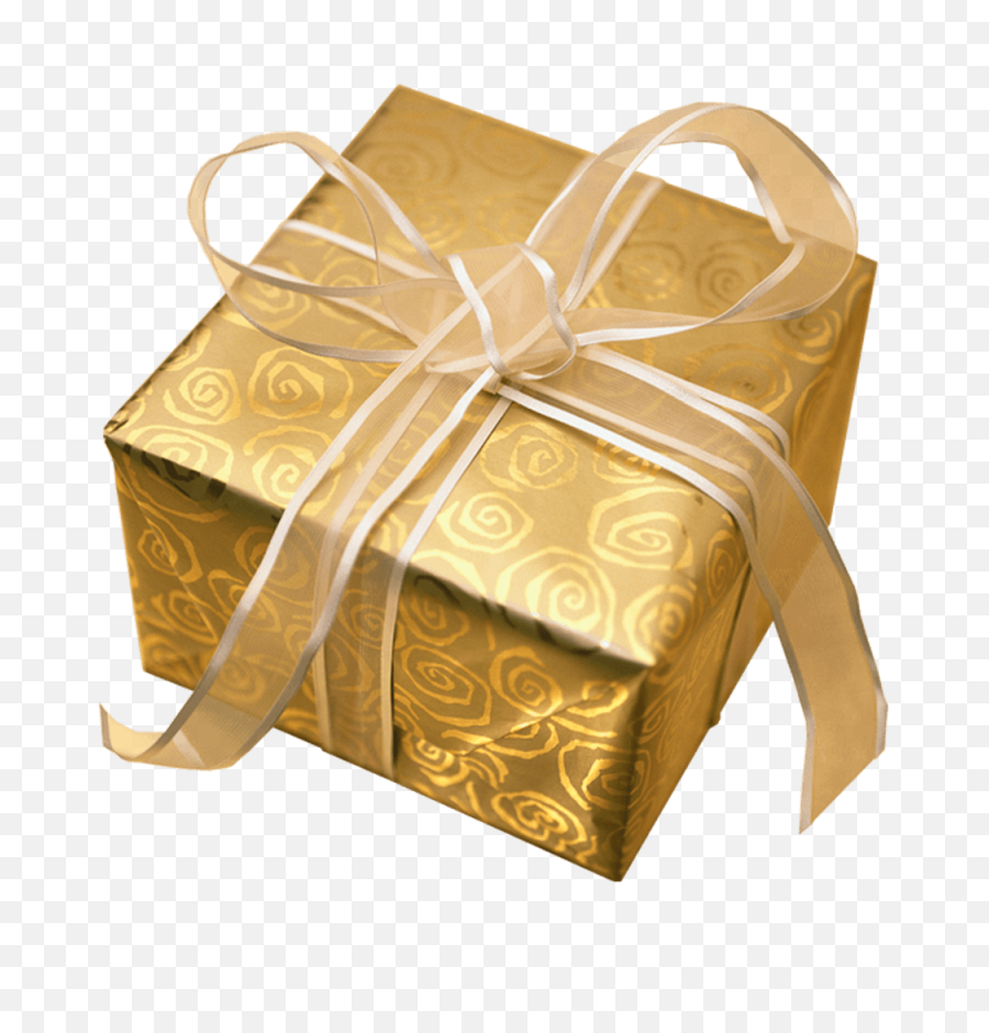 Golden Gift Bow Transparent Background - Gift On Transparent Background Png,Gold Bow Transparent Background