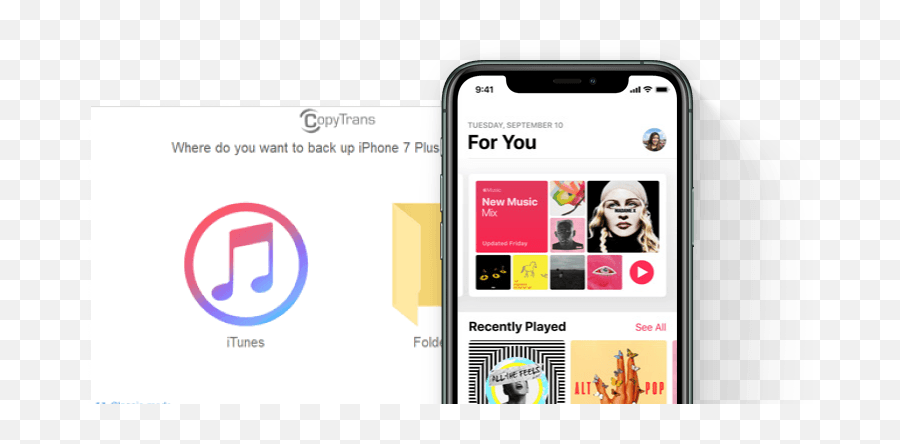 Copytrans Transfer Music From Iphone To Computer - Apple Music For You Screen Png,Itunes 9 Icon