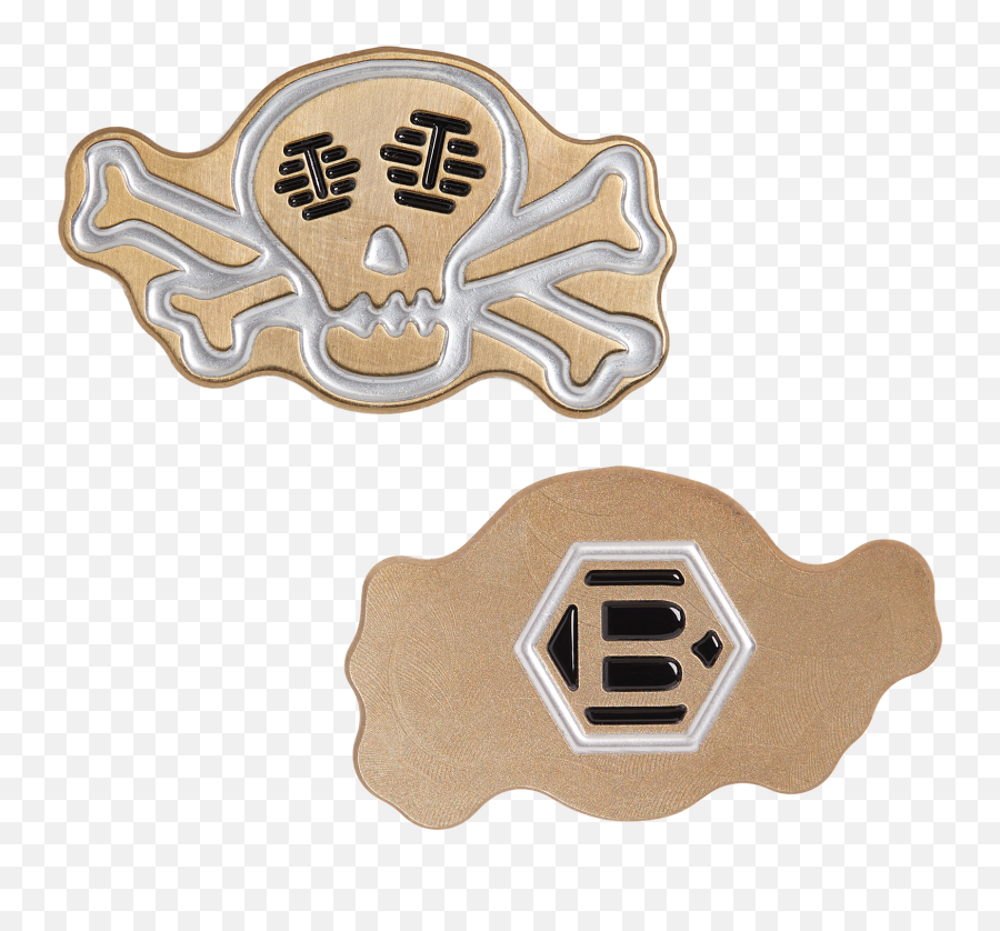 Skull U0026 Bones Gold Flame Icon Ball Marker U2013 Studio B - Solid Png,Flame Icon