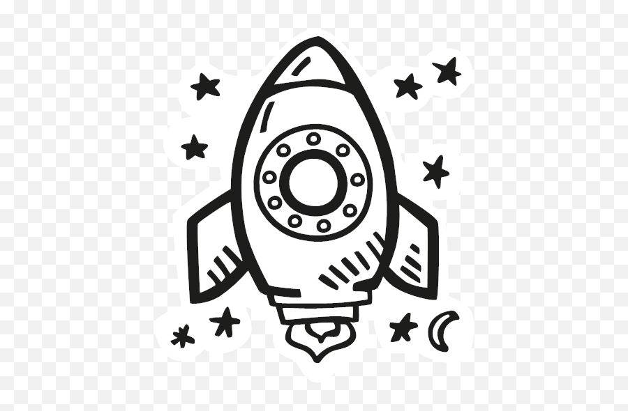 Basic Black Sticker - Rocket Icon Space Icons 555 Png,Rocket Icon
