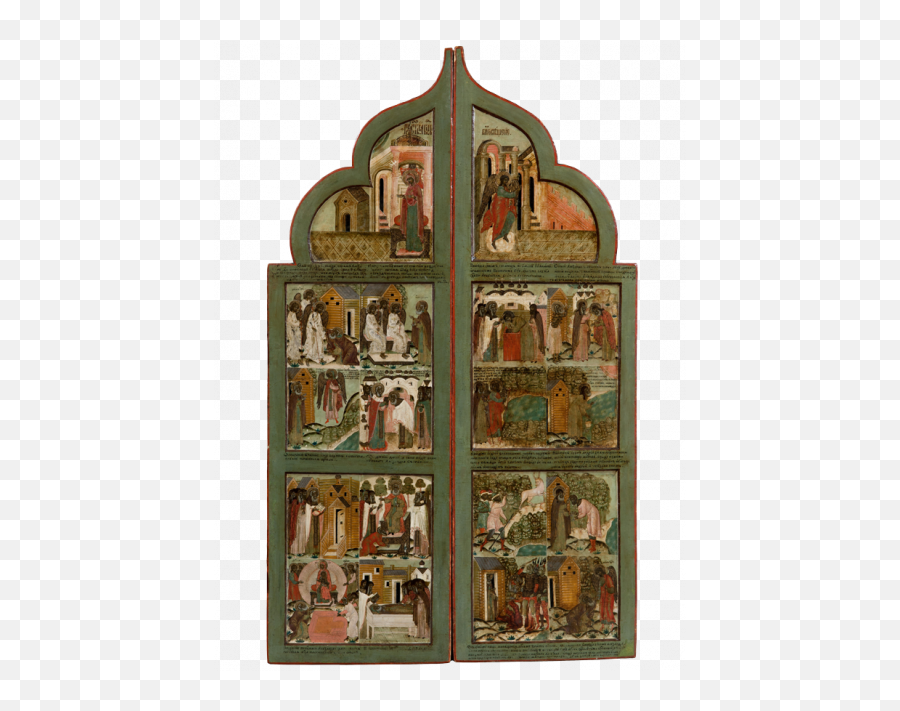 Shutters From Skladen Triptych Folding Icon With Life Of Png St Peter