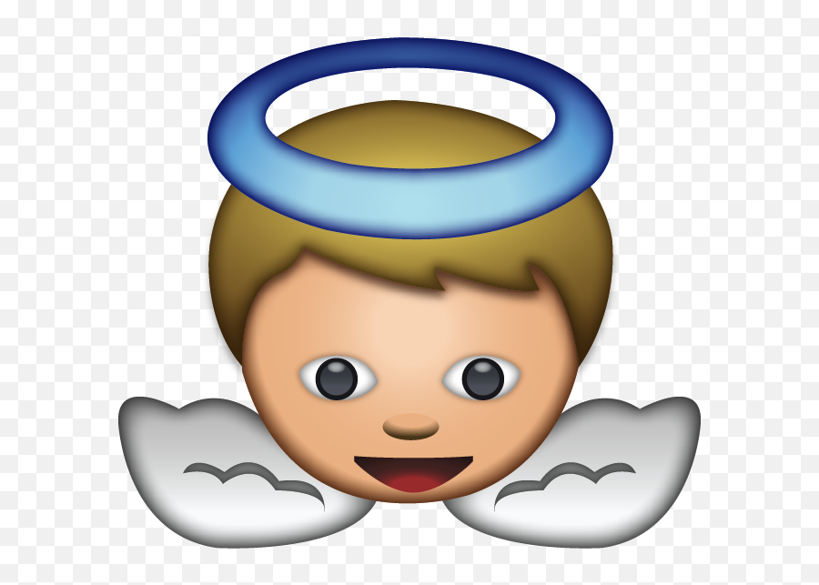Download White Baby Angel Emoji - Emoji Angel Png,Angel Emoji Png