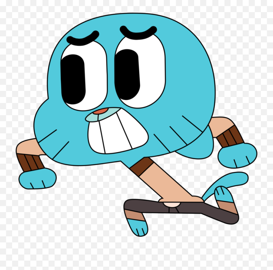 Gumball Watterson Running - Gumball Scared Png,Gumball Png