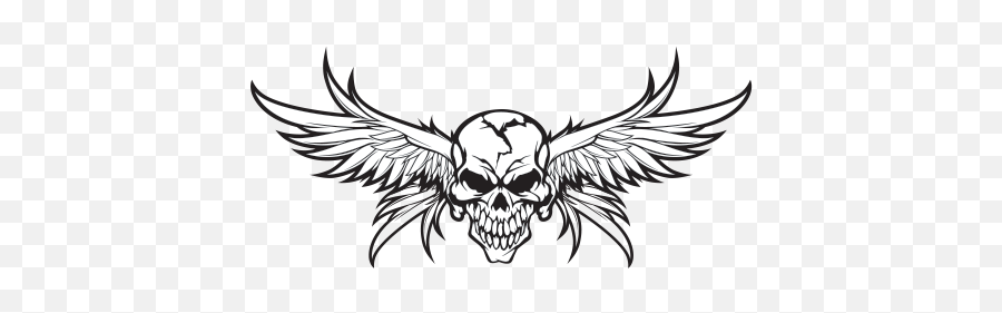 High Detailed Skull With Angel Wings - Skull With Wings Png,Angel Wings Logo