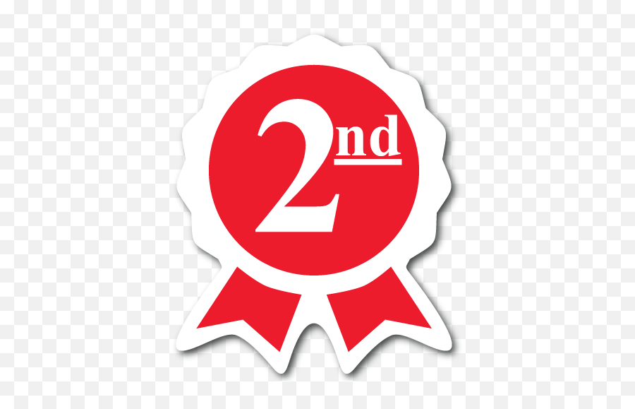 Second Place Ribbon Award Stickers - First Second Third Place Ribbon Png,Red Ribbon Transparent Background