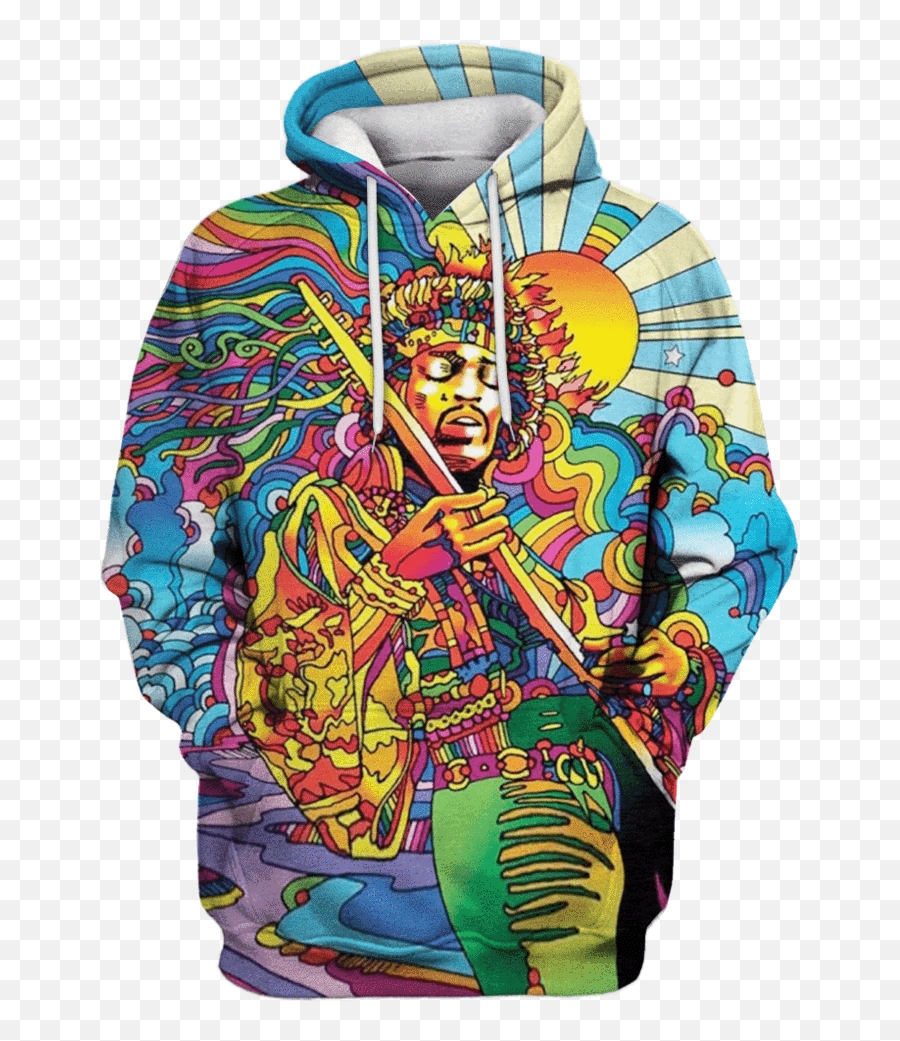 Jimi Hendrix Custom T - Shirt Hoodies Apparel Peinture Artiste Psychédélique Png,Jimi Hendrix Png