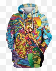 Jimi Hendrix Custom T - Shirt Hoodies Apparel Peinture Artiste Psychédélique Png,Jimi Hendrix Png