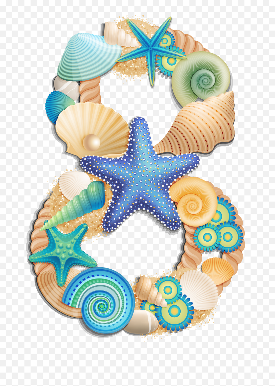Transparent Number Eight Sea Style Png Clipart Picture - Numeros Fundo Do Mar Png,Sea Png