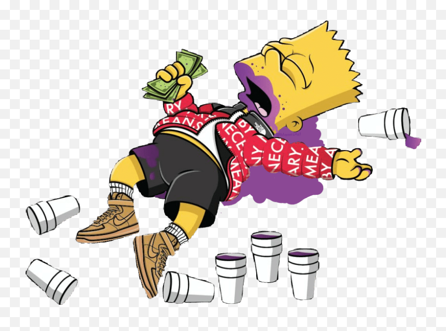 Hypebeast - Bart Simpson Supreme Lean Png Download High Bart Simpson Png,Hypebeast Png
