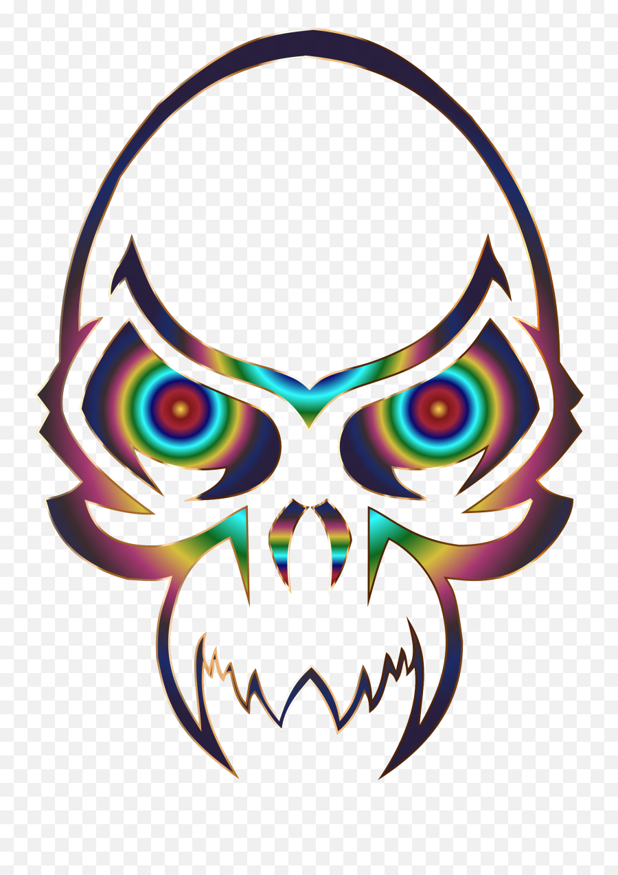 Skull Clipart Colorful - Simple Skull Tattoo Tribal Tribal Skull Tattoo Png,Skull Clipart Png