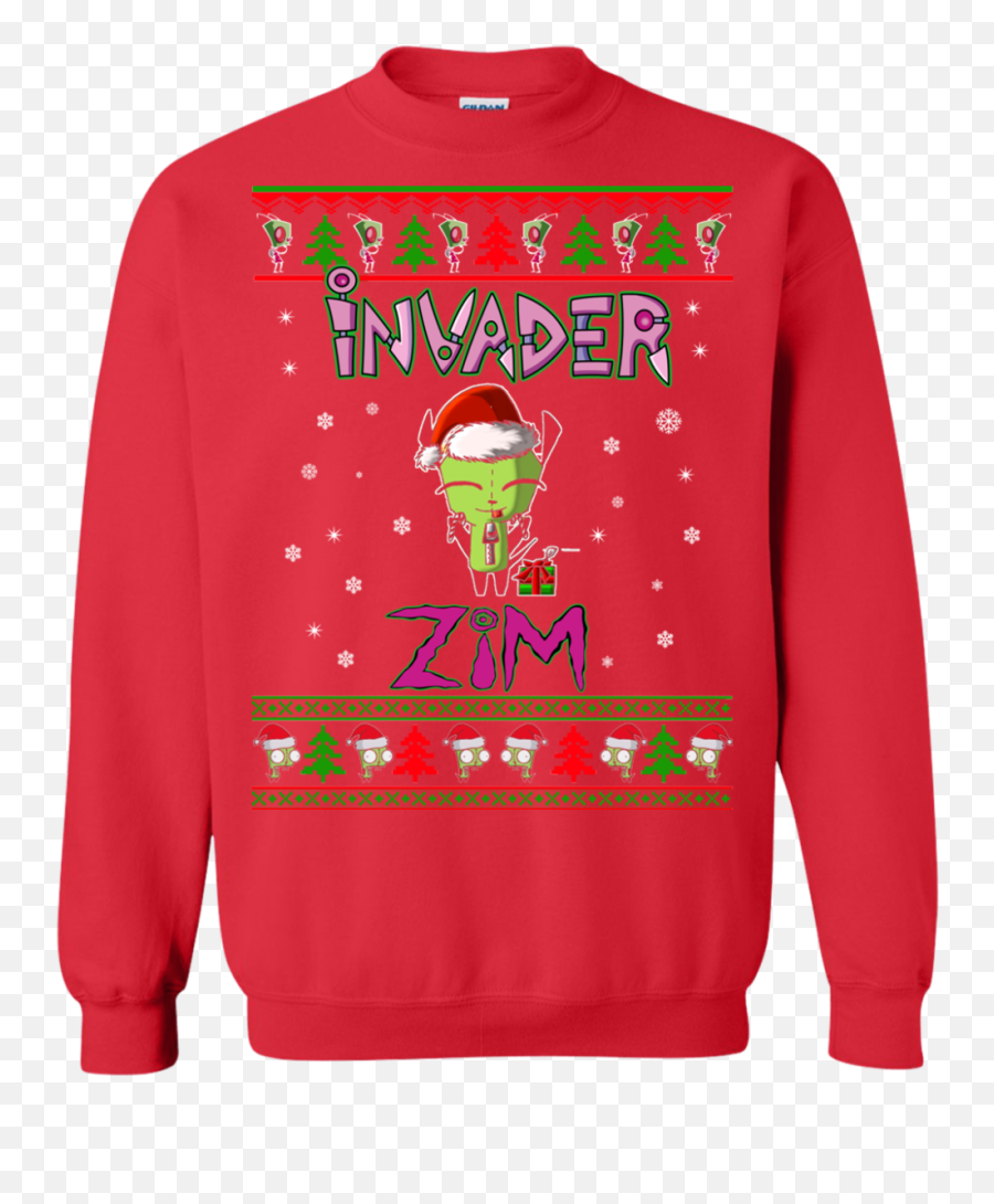 Invader Zim Christmas Sweater Hoodie Long Sleeve - Stranger Things Ugly Christmas Sweaters Png,Invader Zim Png