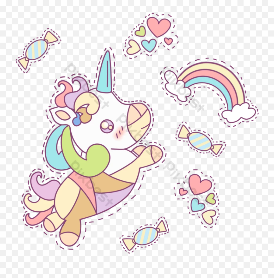 Cartoon Fantasy Rainbow Unicorn - Happy Png,Rainbow Unicorn Png