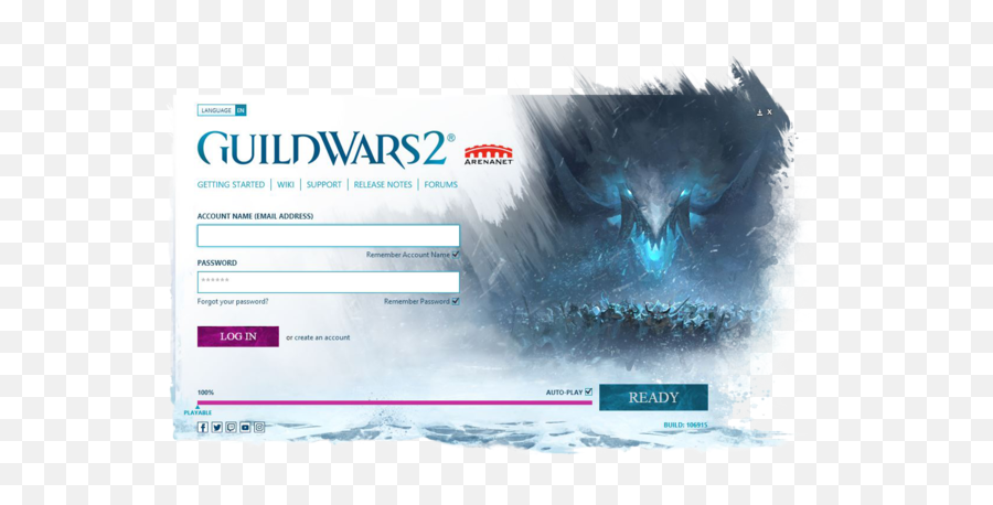 Login Screen - Guild Wars 2 Png,Guild Wars 2 Logo Transparent