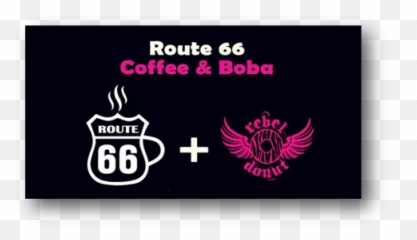Route 66 Coffee U0026 Boba With Rebel Donuts Shadow Edge - Language Png,Route 66 Logo