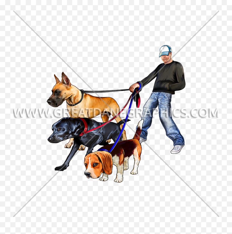Male Dog Walker Production Ready Artwork For T - Shirt Printing Martingale Png,Dog Walking Png
