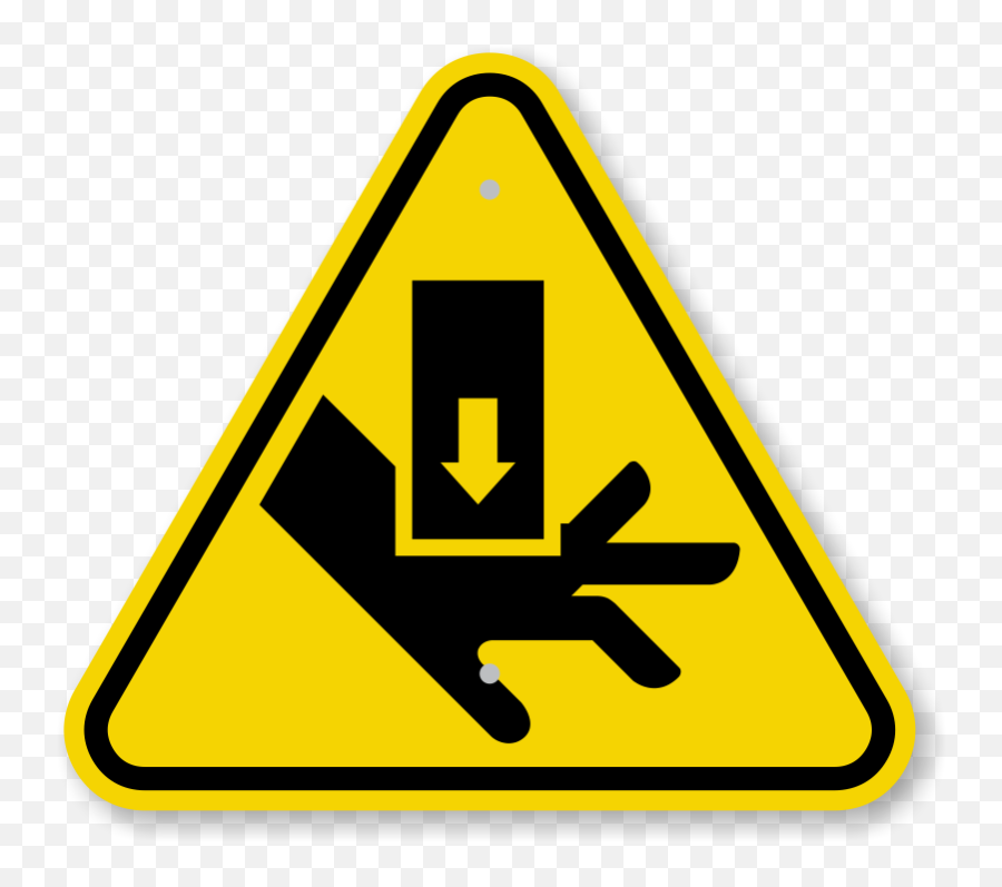 Iso Force From Above Hand Crush Sign - Pinch Point Hazard Sign Png,Warning Triangle Icon