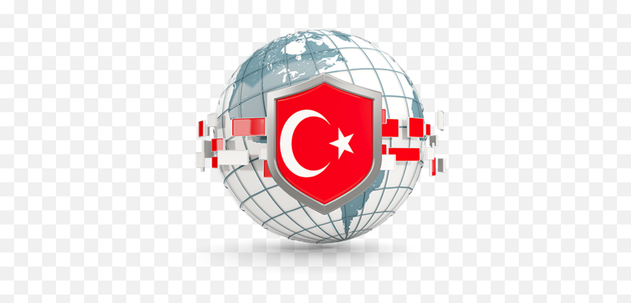 Globe With Shield - Singapore Flag Globe Png,Turkey Flag Icon