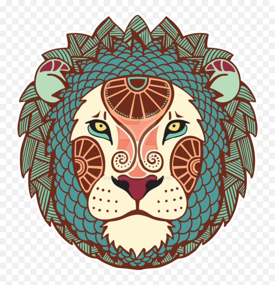 Lion Head Png Transparent Image - Astrology Art,Lion Head Transparent