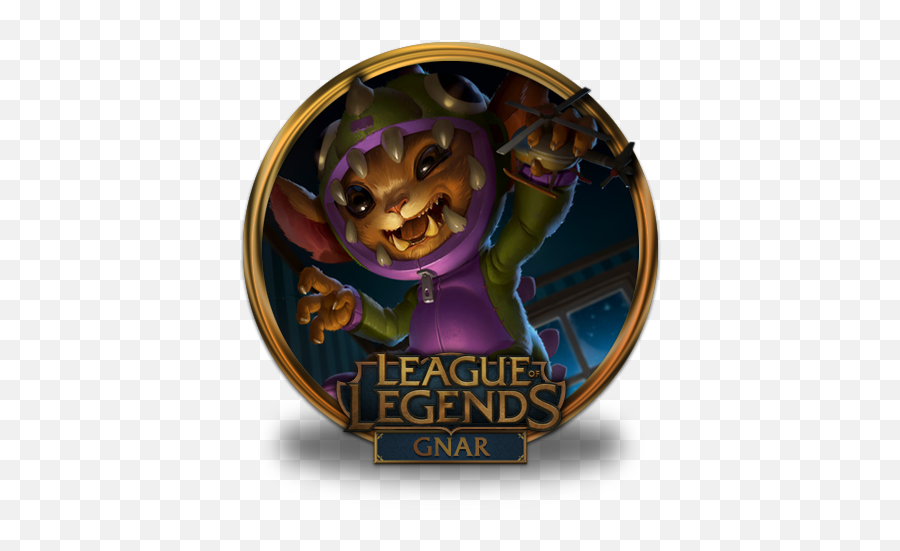 Gnar Dino Icon League Of Legends Gold Border Iconset Fazie69 - Dino Gnar Png,Dino Icon