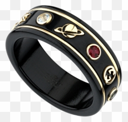 Gucci Icon Ring With Gemstones - Gucci Ring Black png