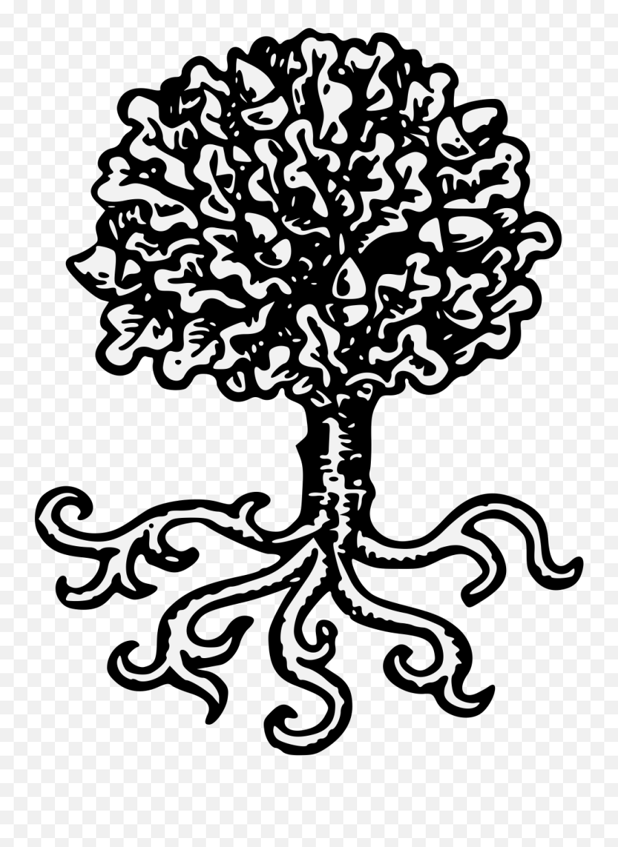 Download Hd Details Png - Oak Tree With Roots Heraldry Oak Tree Heraldry,Oak Leaf Icon Line