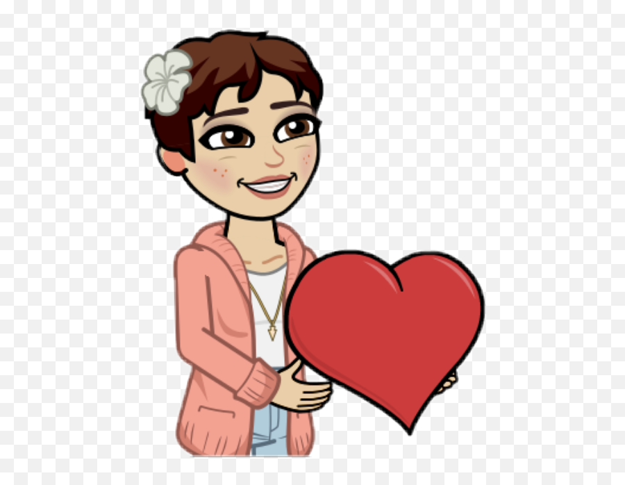 Bitmoji Mybitmoji Snapchat Emoji Love Heart Red - Bitmoji Snapchat Love Bitmoji Png,Heart Eye Emoji Png