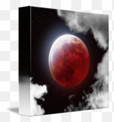 Blood Moon With Clouds - png