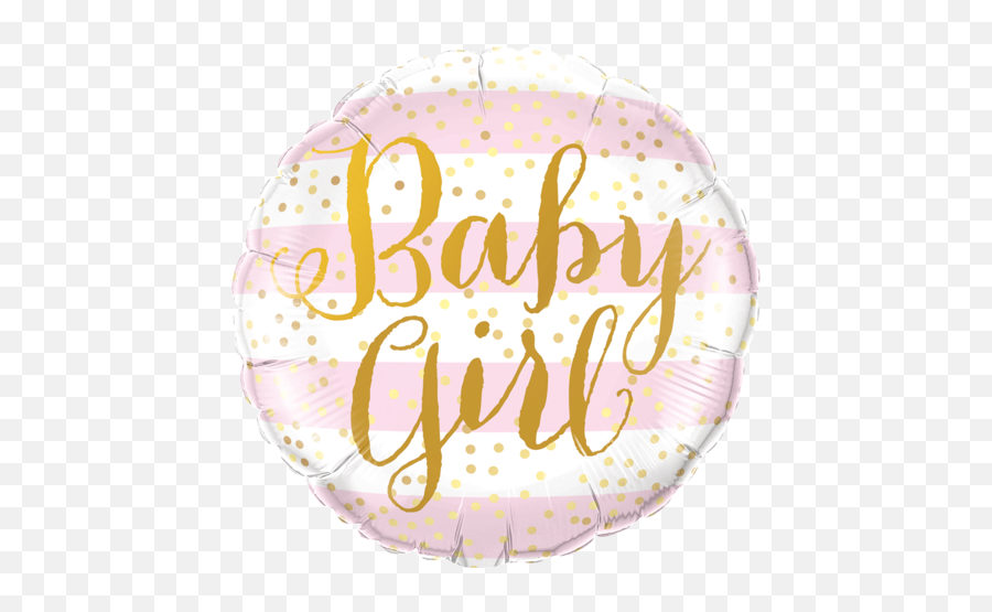 Baby Girl Foil Gold Confetti Stripes Balloon 88004 - Baby Girl Ballon Png,Gold Confetti Png
