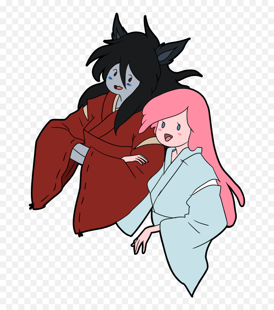 Marceline And Pb As Inuyasha Kagome By Popcornkitten - Cartoon Png,Inuyasha Png
