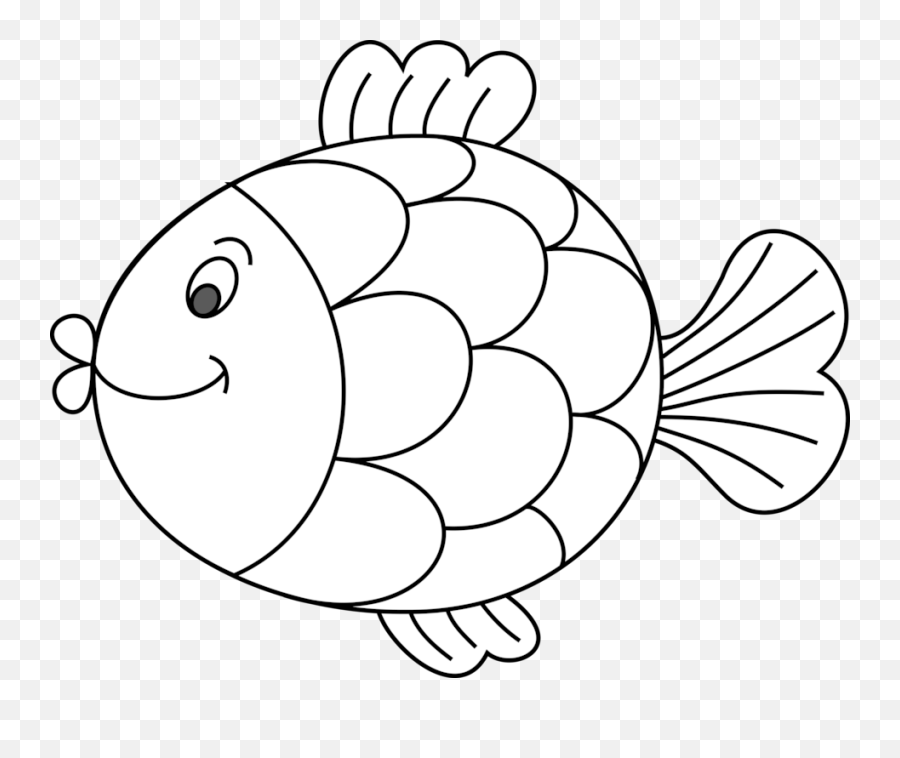 Download Fish Outline Clipart Png - Cartoon Fish Clipart Black And White,Fish Outline Png