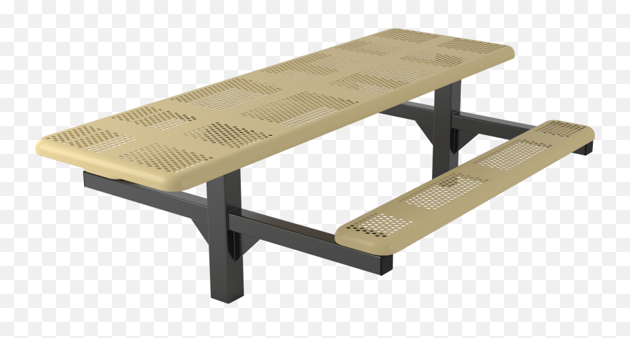 Perforated Picnic Table U2013 Rectangular Pedestal Ada - Outdoor Bench Png,Picnic Table Png